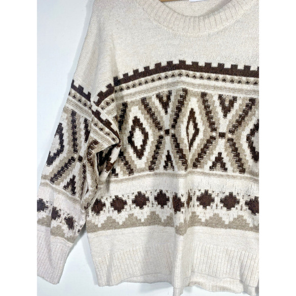 Old Navy Sweater Southwestern Tribal Womens XL Chunky Cozy Fisherman Lebowski - Picture 5 of 14